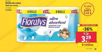 Lidl Floralys Rollo De Cocina oferta