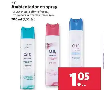 Lidl W5 Ambientador En Spray oferta