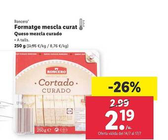 Lidl Roncero Queso Mezcla Curado oferta