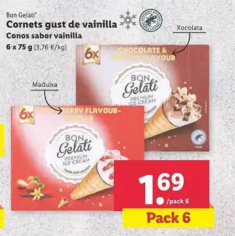 Lidl Bon Gelati Conos Sabor Vainilla oferta