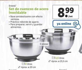 Lidl Ernesto Set De Cuencos De Acero Inoxidable oferta