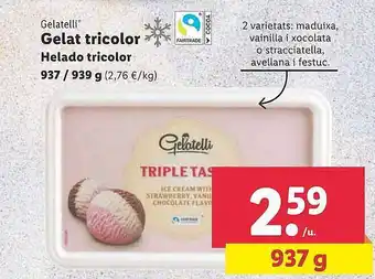 Lidl Gelatelli Helado Tricolor oferta