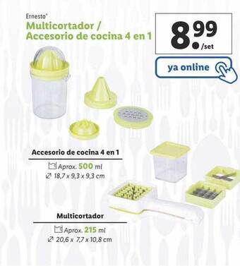 Lidl Ernesto Multicortador Accesorio De Cocina 4 En 1 oferta