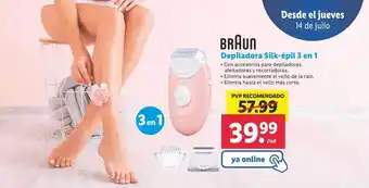 Lidl Braun Depiladora Silk-épil 3 En 1 oferta