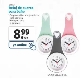 Lidl Mebus Reloj De Cuarzo Para Baño oferta