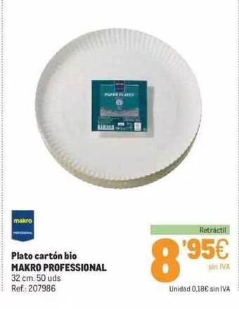 Makro Plato Cartón Bio Makro Professional oferta