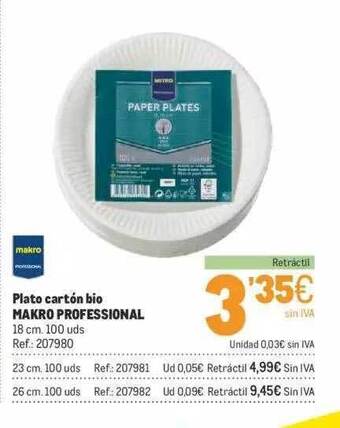 Makro Plato Cartón Bio Makro Professional oferta