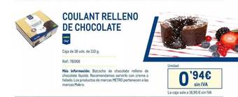Makro Coulant Relleno De Chocolate Makro Chef oferta