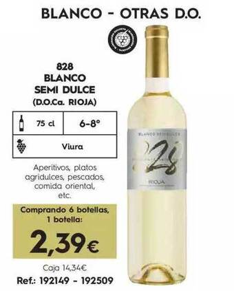 Makro 828 Blanco Semi Dulce oferta