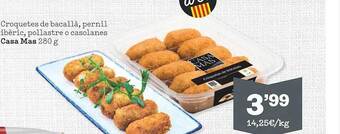 Sorli Croquetes De Bacallà Pernil Ibèric Pollastre O Casolanes Casa Mas oferta