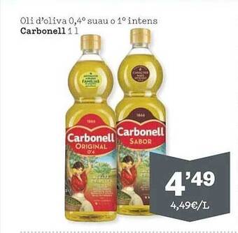 Sorli Oli D'oliva 0.4° Suau O 1° Intens Carbonell oferta