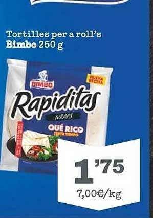 Sorli Tortilles Per A Roll's Bimbo oferta