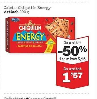 Sorli 2a Unitat -50% Galetes Chiquilín Energy Artiach oferta