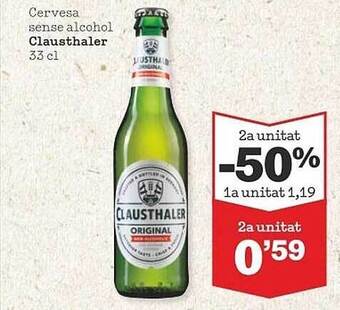 Sorli 2a Unitat -50% Cervesa Sense Alcohol Clausthaler oferta