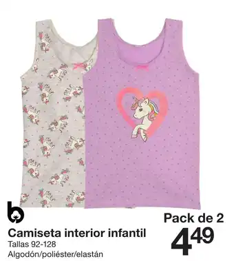 Zeeman Camiseta interior infantil Tallas 92-128 Pack de 2 oferta