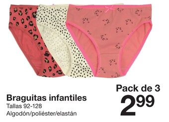 Zeeman Braguitas infantiles Tallas 92-128 Algodón/poliéster/elastán Pack de 3 oferta