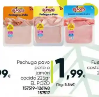 Family Cash El Pozo Pechuga pavo pollo o jamón cocido 225gr oferta