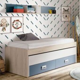 BricoCentro Cama nido leo 2 cajones + estante 70x220x100cm oferta