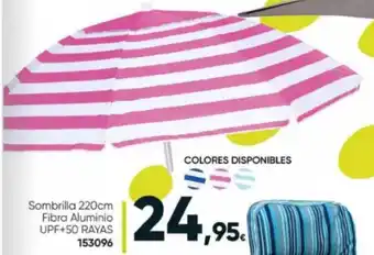 Family Cash Rayas Sombrilla 220 cm Fibra Aluminio UPF + 50 oferta