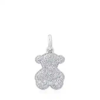 Colgante oso grande de oro blanco con diamantes icon gems