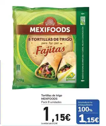 Carrefour Tortillas De Trigo Mexifoods oferta