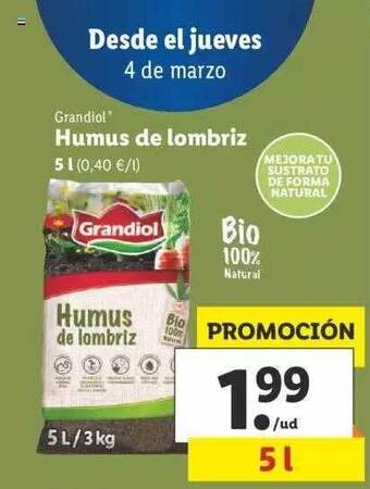 Lidl Grandiol Humus De Lombriz 5l oferta