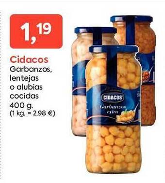 Cidacos Garbanzos Lentejas O Alubias Cocidas