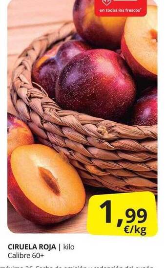 Supermercados MAS Ciruela Roja Kilo oferta