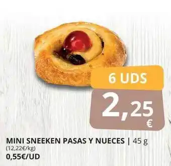 Supermercados MAS Mini Sneeken Pasas Nueces oferta