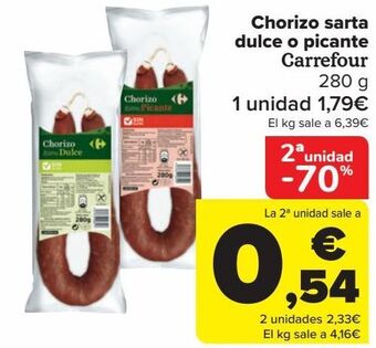 Carrefour Chorizo sarta dulce o picante carrefour oferta