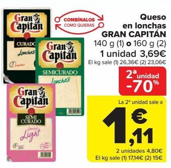 Carrefour Queso en lonchas gran capitán oferta