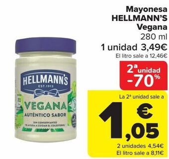 Carrefour Mayonesa hellmann's vegana oferta