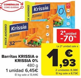 Carrefour Barritas krissia o krissia 0% oferta