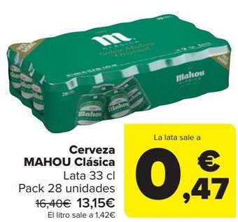 Carrefour Cerveza mahou clásica oferta