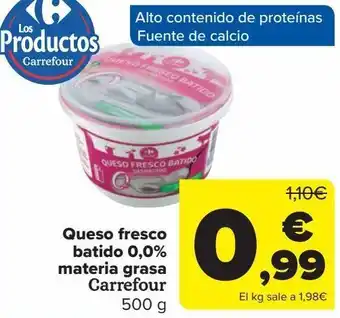 Carrefour Queso fresco batido 0,0% materia grasa carrefour oferta