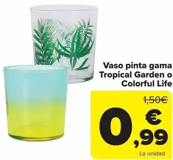 Carrefour Vaso pinta gama tropical garden o colorful life oferta