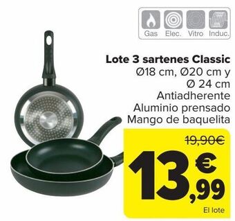 Carrefour Lote 3 sartenes classic oferta
