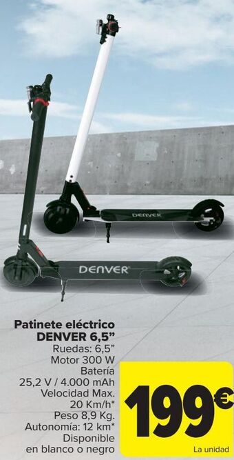 Carrefour Patinete eléctrico denver 6,5'' oferta