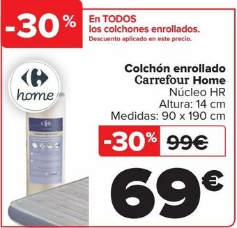 Carrefour Colchón enrollado carrefour home oferta