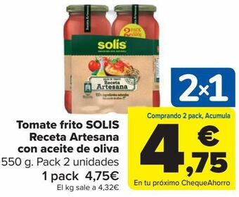 Carrefour Tomate frito solis receta artesana con aceite de oliva oferta