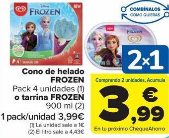 Carrefour Cono de helado frozen o tarrina frozen oferta