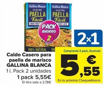 Carrefour Caldo casero para paella de marisco gallina blanca oferta