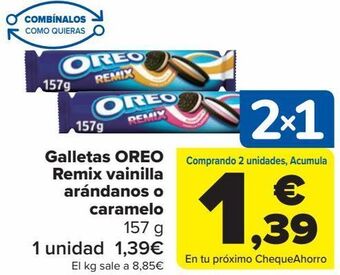 Carrefour Galletas oreo remix vainilla arándanos o caramelo oferta