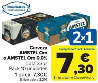 Carrefour Cerveza amstel oro o amstel oro 0,0% oferta