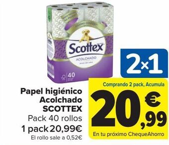 Carrefour Papel higiénico acolchado scottex oferta
