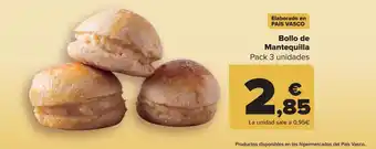 Carrefour Bollo de mantequilla pack 3 unidades oferta