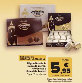 Carrefour Miguelitos de la roda de crema, chocolate o chocolate blanco caja 12 unidades oferta
