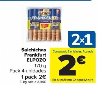 Carrefour Market Salchichas frankfurt elpozo 170 g pack 4 unidades oferta