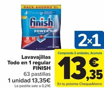 Carrefour Market Lavavajillas todo en 1 regular finish 63 pastillas oferta