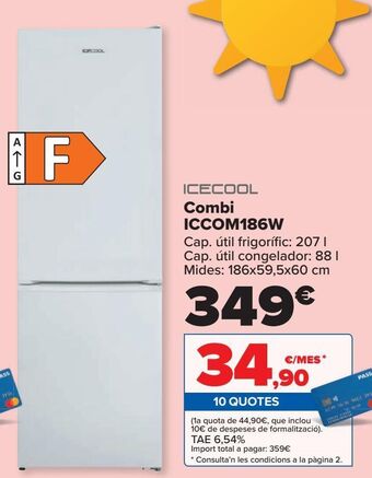 Carrefour Icecool combi iccom186w oferta